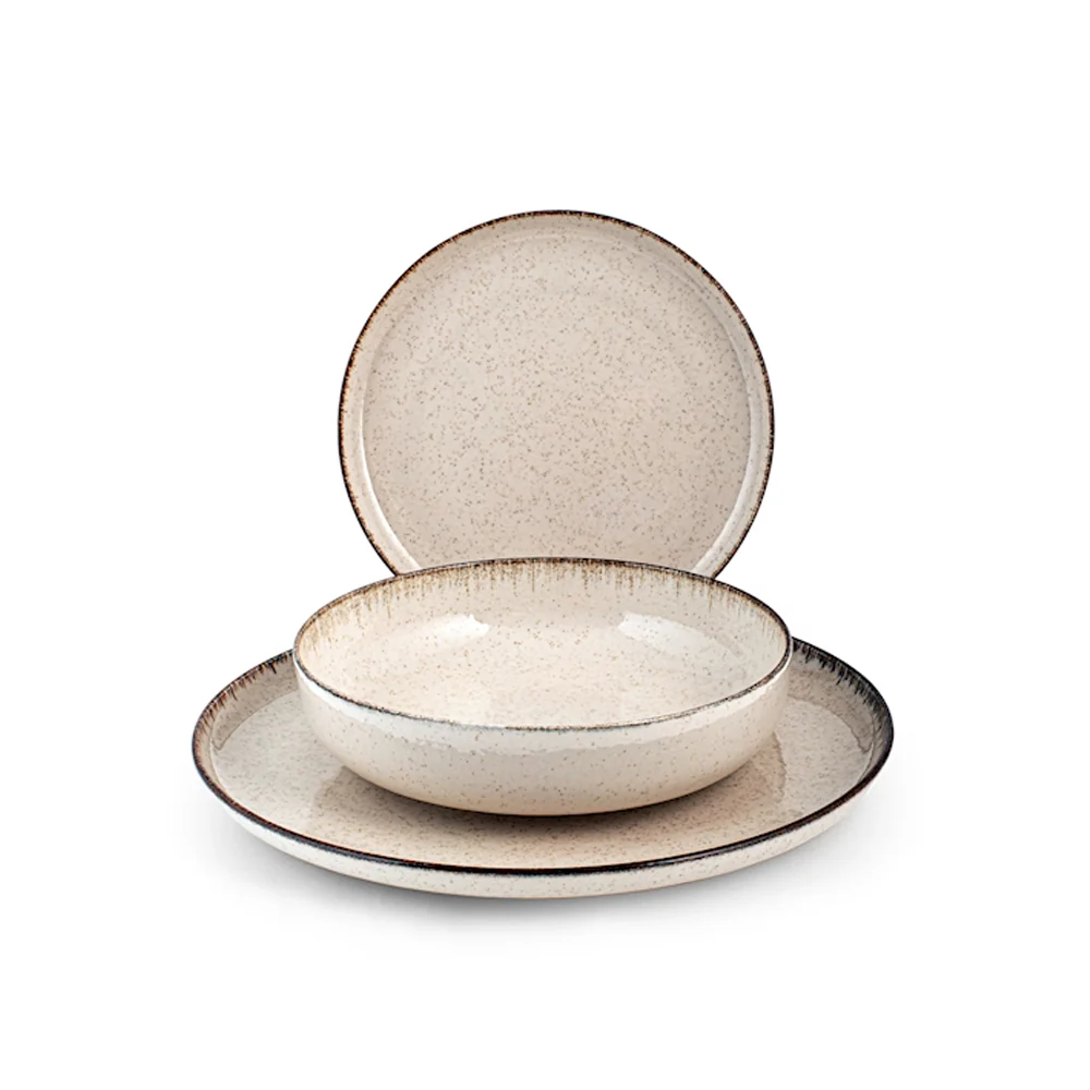 Pearl Servizio Tavola In Porcellana Set 12 Pz - Avorio