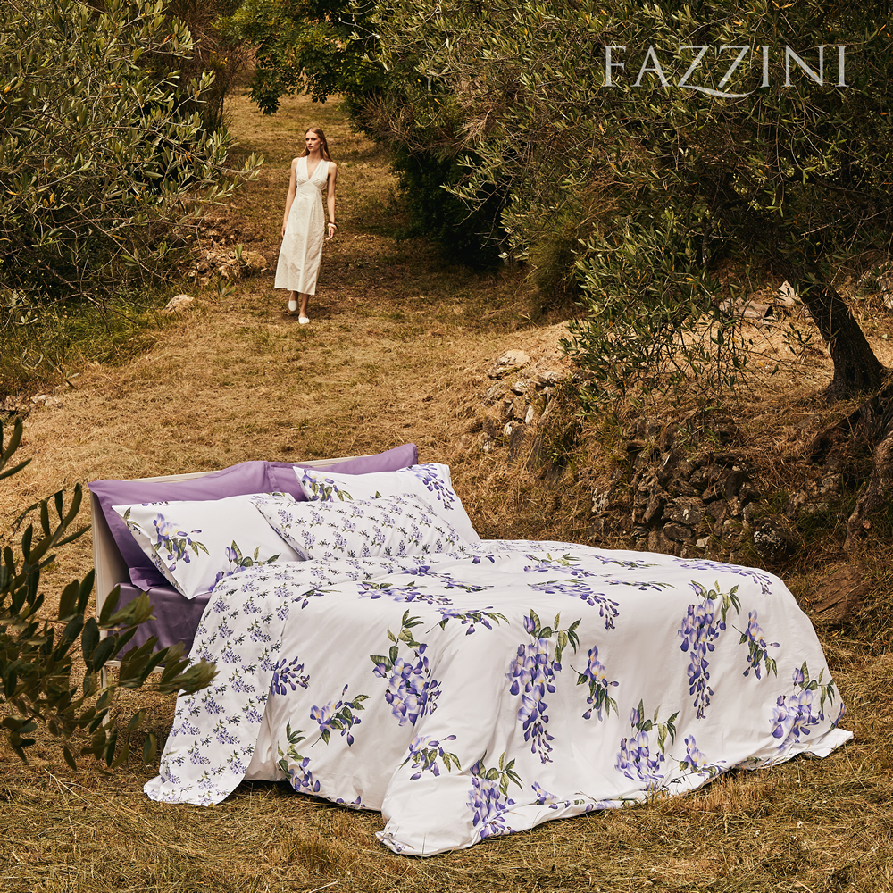 Image of PARURE COPRIPIUMINO REVERSIBILE GLICINE MATRIMONIALE FAZZINI