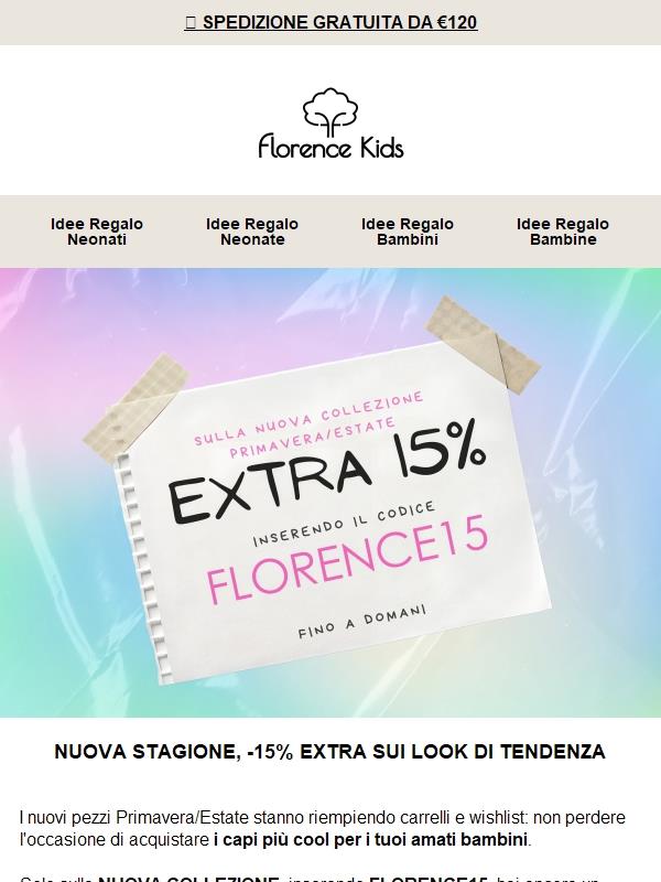 🛍️ Nuovi arrivi P/E: hai già usato il -15% FLORENCE15?