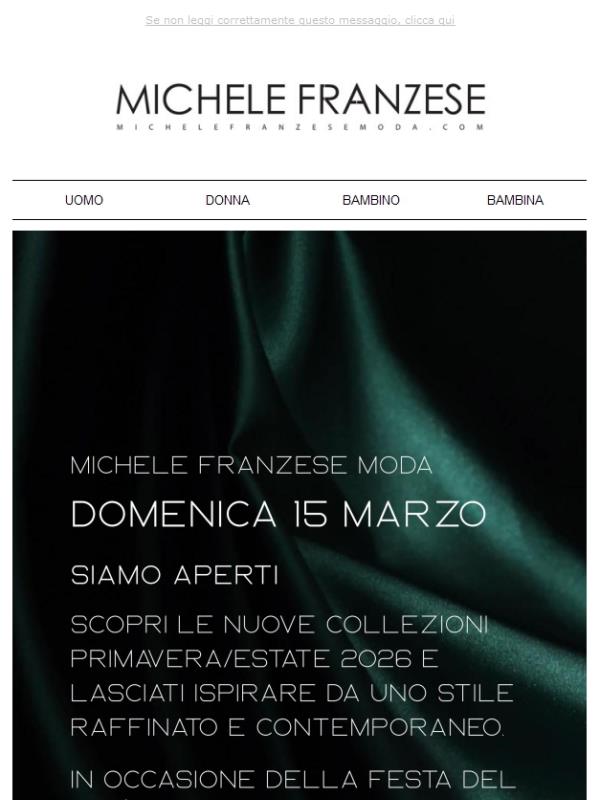 DOMENICA 15 MARZO: SIAMO APERTI! 🛍️