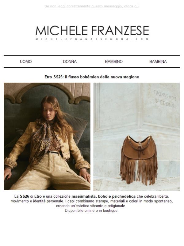 Etro SS26: il flusso bohémien della nuova stagione