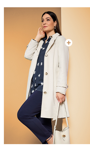 Trench dal taglio svasato in Micropeach con cintura