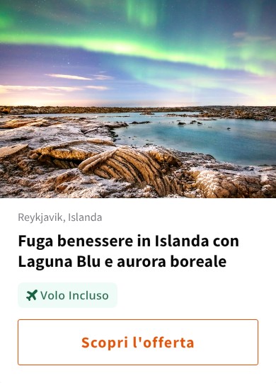 Fuga benessere in Islanda con Laguna Blu e aurora boreale