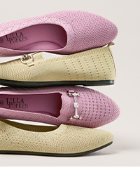 Ballerine di maglia con decorazioni, soletta sostituibile e larghezza H