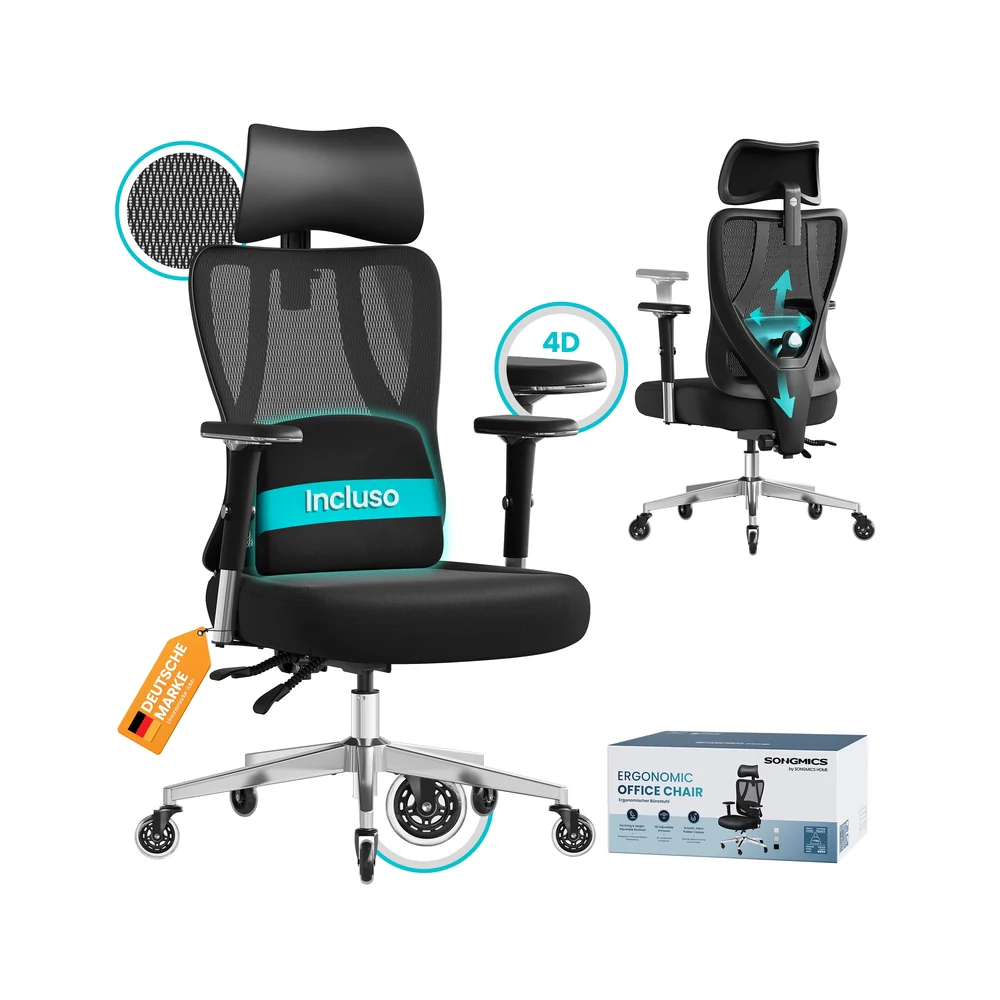 Image of Sedia da ufficio ergonomica con supporto regolabile