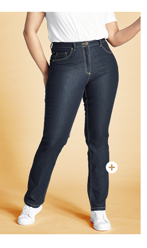 Jeans modello Mandy con taglio della gamba dritto e cinque tasche in tessuto elasticizzato