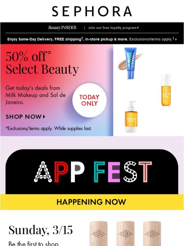 Woo-hoo! It’s 50% off select beauty 💛