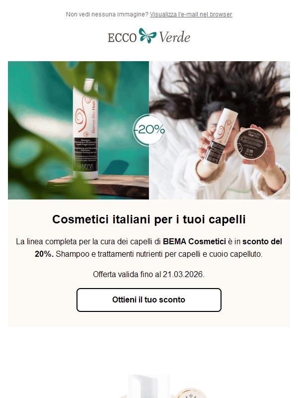 🤩-20% sui prodotti per capelli di BEMA Cosmetici