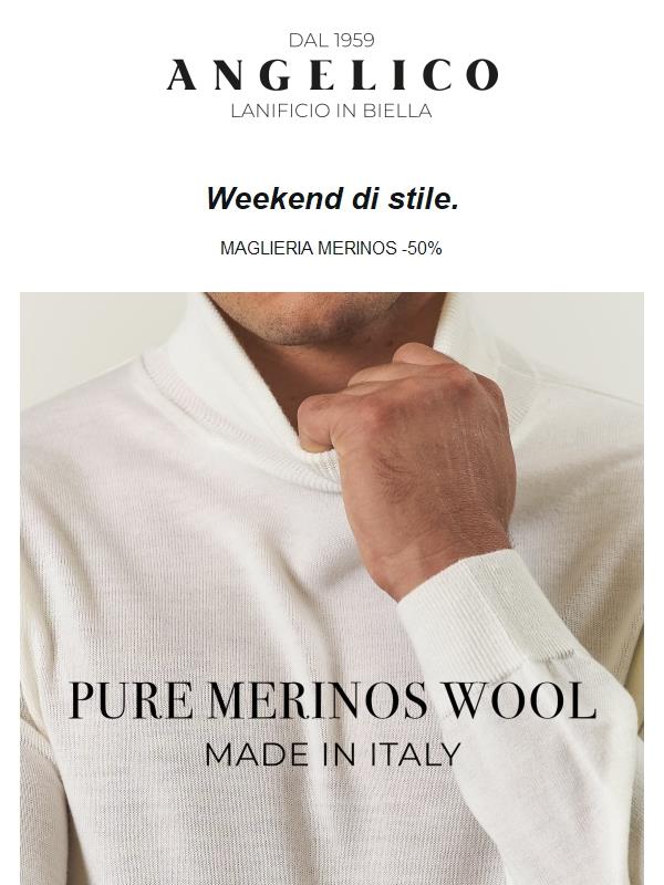 Il look del weekend? Maglieria Merino -50% 🧶