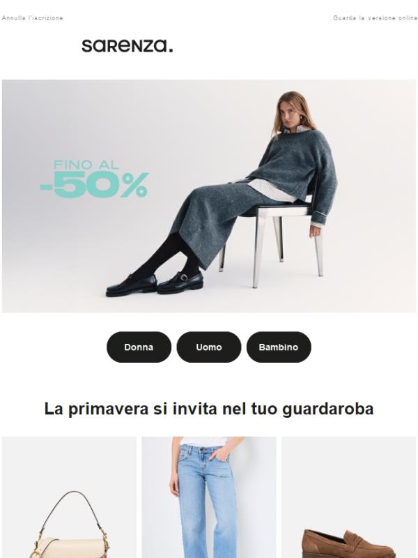 Fino al -50 % sulla nostra selezione 🌸