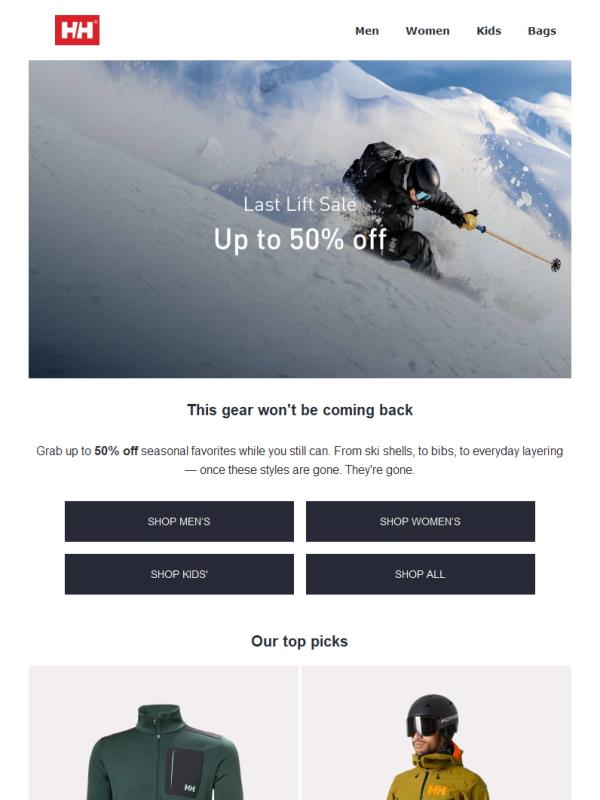 Limited time only: up to 50% off