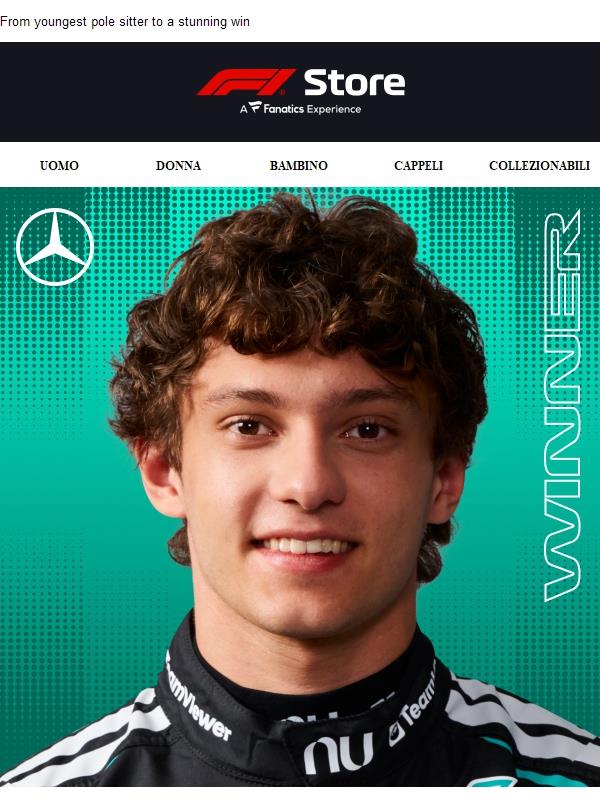 Antonelli wins his first race! 🏆