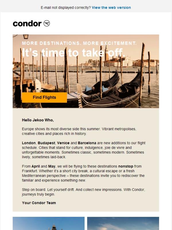 Welcome on Board Our New Destinations.