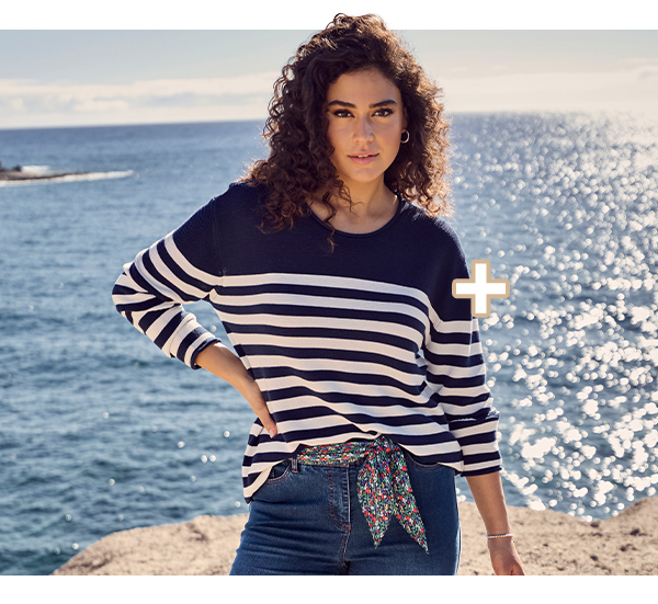 Pullover con righe alla marinara