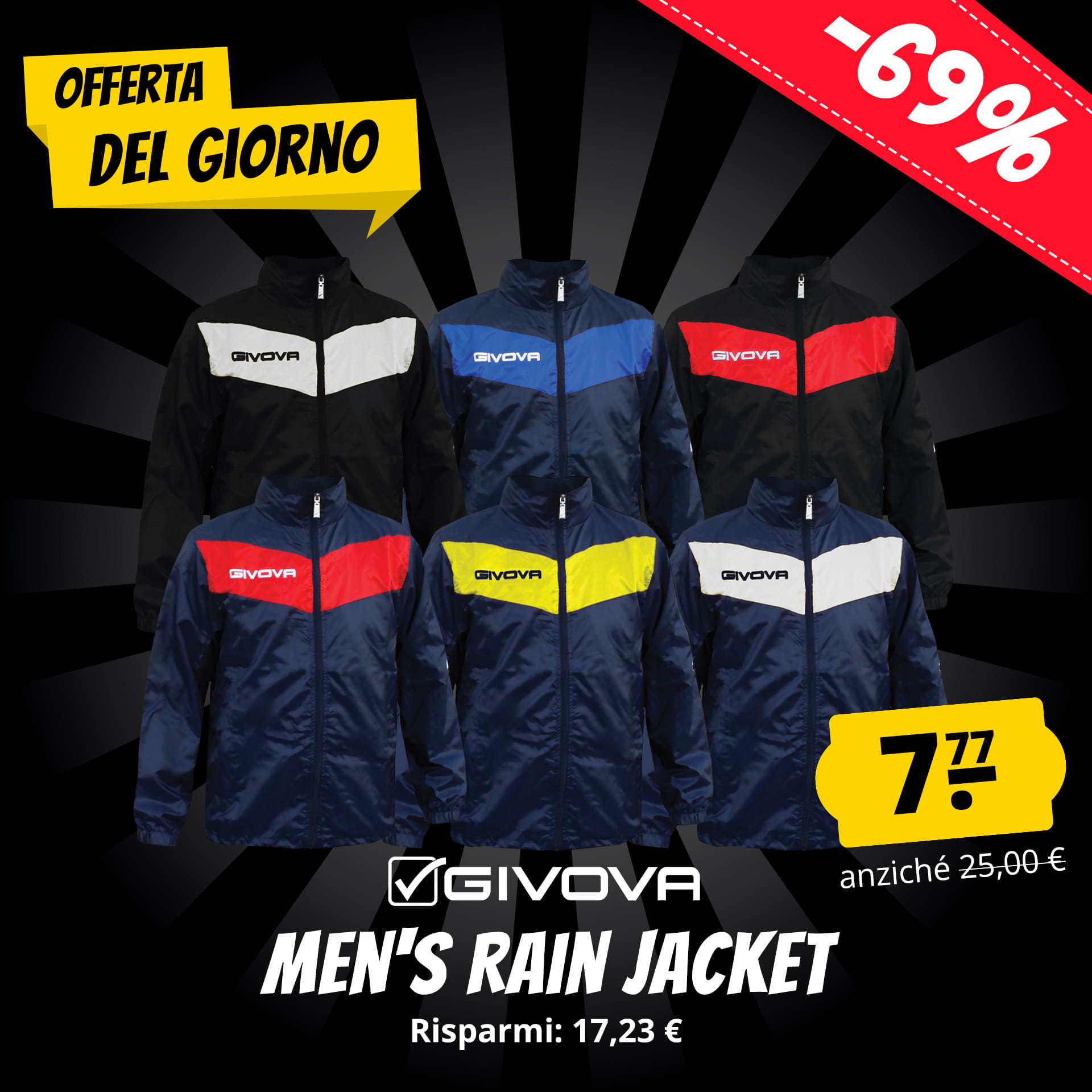 givova giacca impermeabile rain scudo
