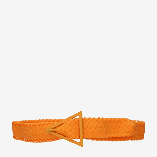 Bottega Veneta Belts Men Rubber Orange/Mandarin