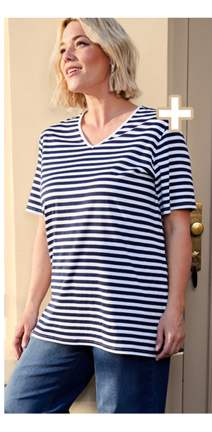 T-shirt basic con scollo a V