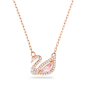 Collana Swan<br />Cigno, Rosa, Placcato color oro rosa