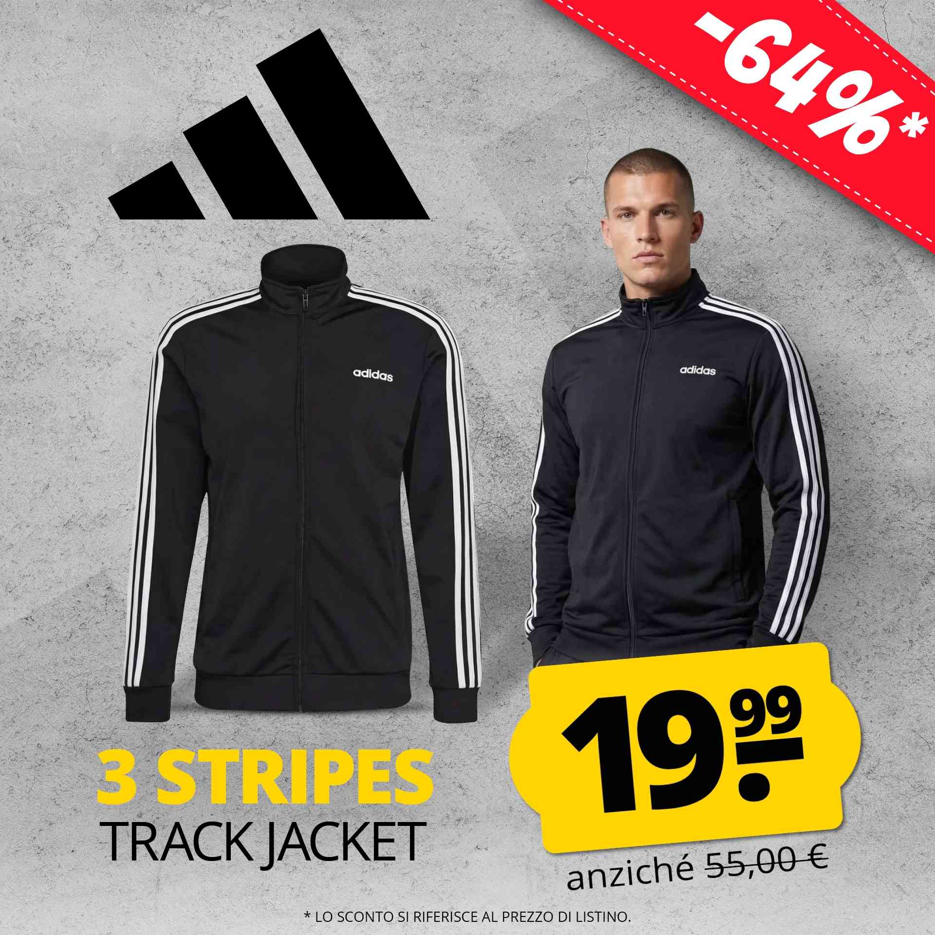 adidas 3 stripes track top uomo giacca della tuta