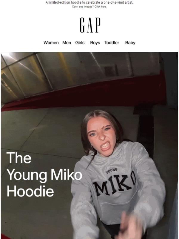 The Young Miko Hoodie. Pre-order now.
