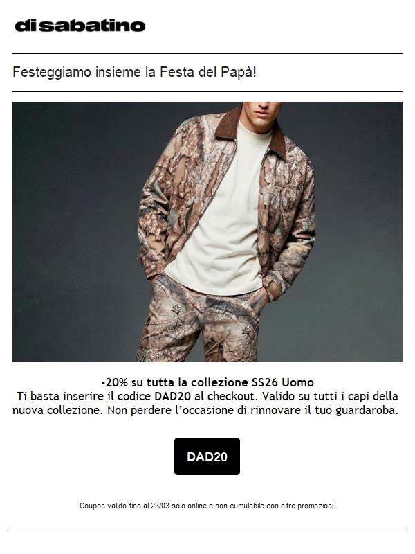 Festa del Papà  -20% su tutta la SS26