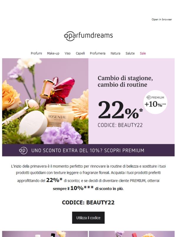 22% + 10% di sconto per la tua routine primaverile
