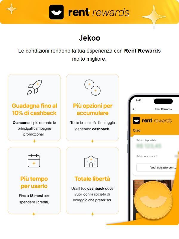 Cashback semplice: scopri Rent Rewards