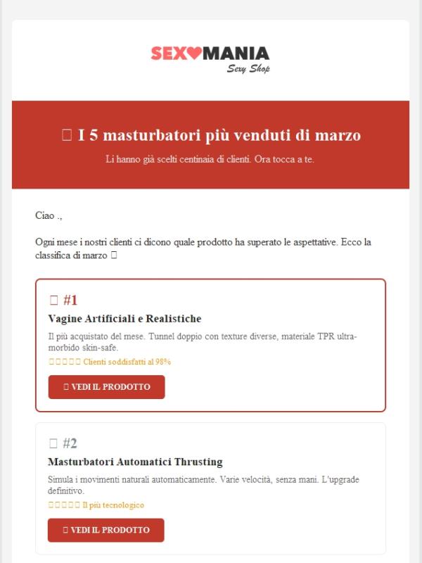 I 5 masturbatori più venduti di marzo: li hai già visti? 🏆