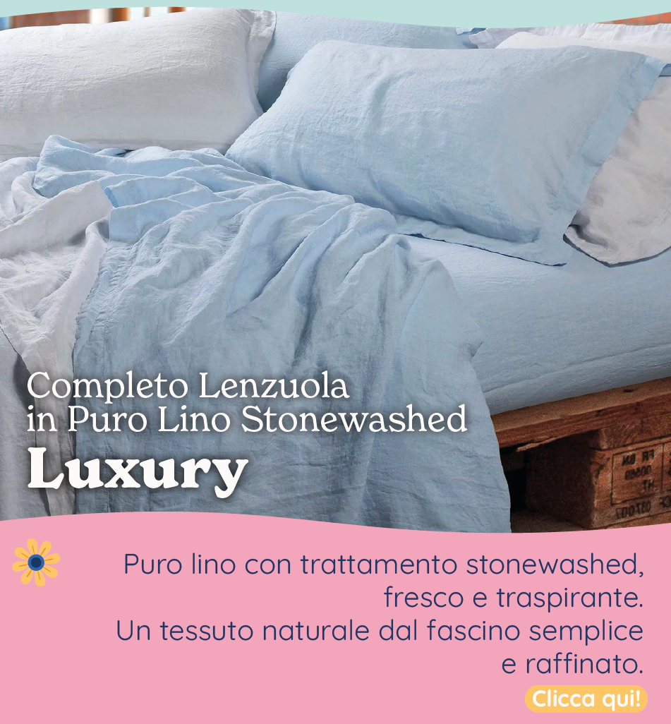 Completo Lenzuola in Puro Lino StoneWashed No Stiro - Luxury
