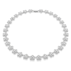Collana Ariana Grande x Swarovski, Taglio Round, Fiore, Bianca, Placcato rodio