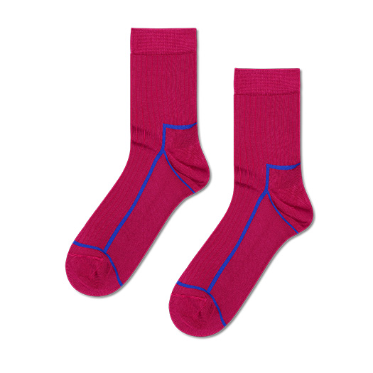 Calzino corto a righe a contrasto