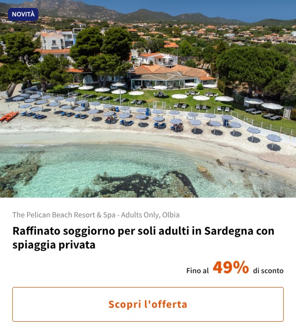 Raffinato soggiorno per soli adulti in Sardegna con spiaggia privata
