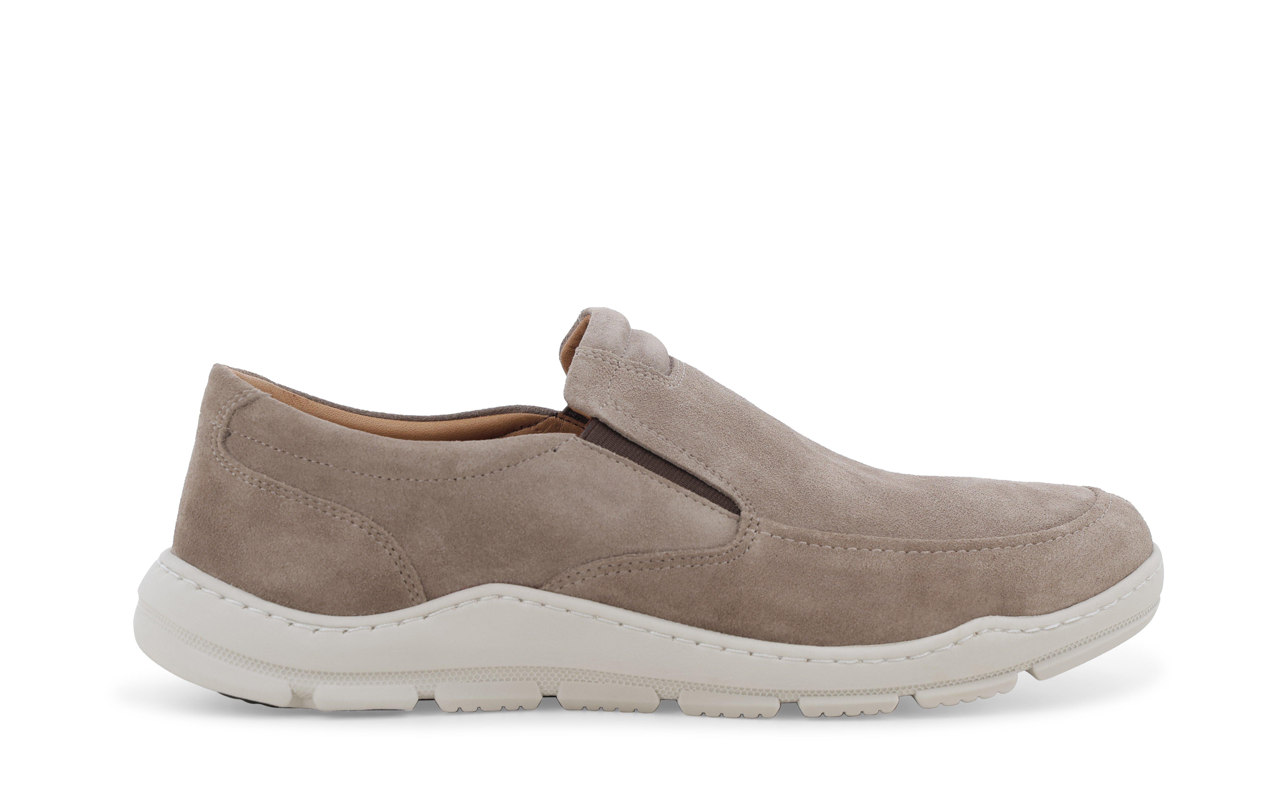 Sneakers slip-on in camoscio tortora chiaro u56069