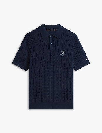 Polo regular fit in maglia intrecciata