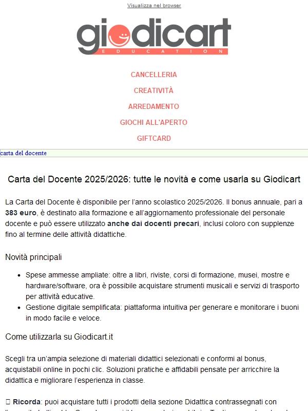Carta del Docente 2025/2026