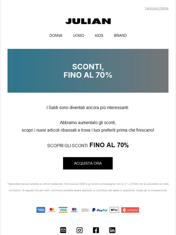 NEW OUTLET | I Saldi ora sono ancora più interessanti