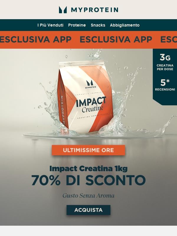 Scade Tutto Domani 🤯 -70% sulla Creatina
