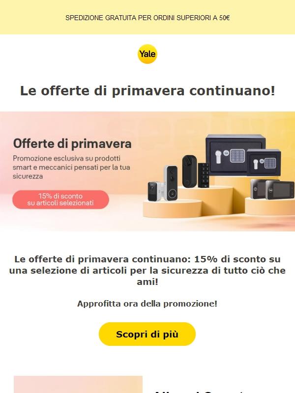 Offerte di primavera: risparmia il 15%!