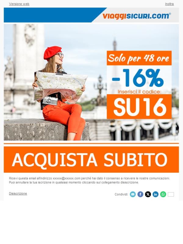 - 16% su tutte le nostre polizze!