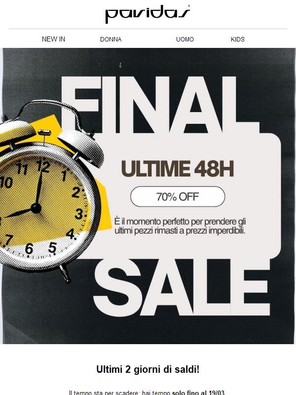 ⚡ Ultimi 2 giorni di SALDI fino al -70%