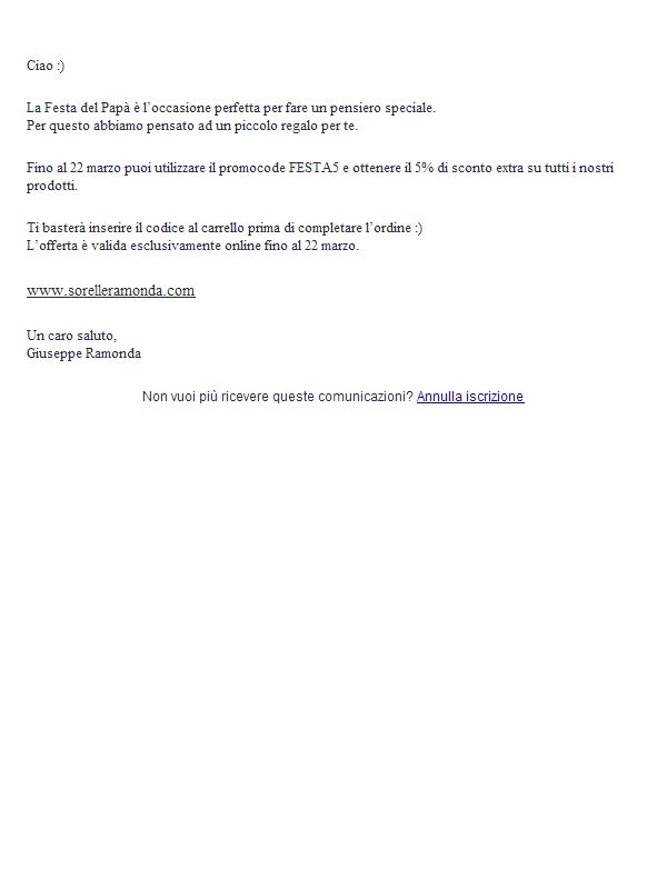 Solo per pochi giorni: il promocode per la Festa del Papà