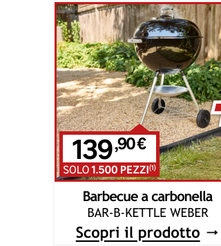 Barbecue a carbonella 139,90 &euro; solo 1500 pezzi
