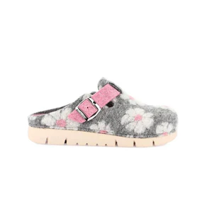 Grunland Pantofole Ciabatte Donna in Feltro Fantasia Grigio