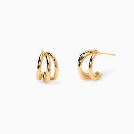 STYLE 09  Orecchini con semicerchi in acciaio dorato
