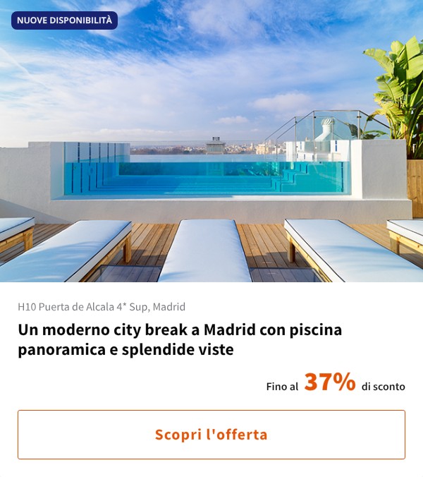 Un moderno city break a Madrid con piscina panoramica e splendide viste