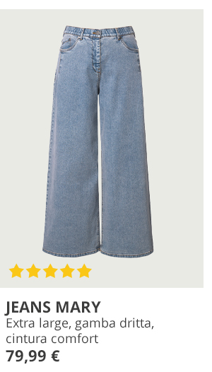Jeans modello Mary con taglio della gamba dritto e molto ampio e cintura comoda