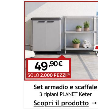 Set armadio a scaffale 3 ripiani PLANET Keter 49,90 &euro;
