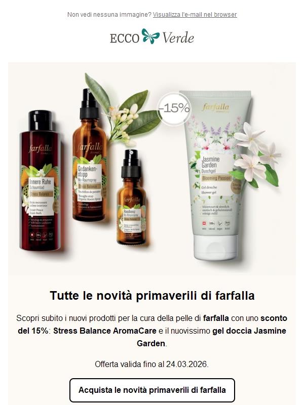 🌞-15% sulle novità primaverili di farfalla!