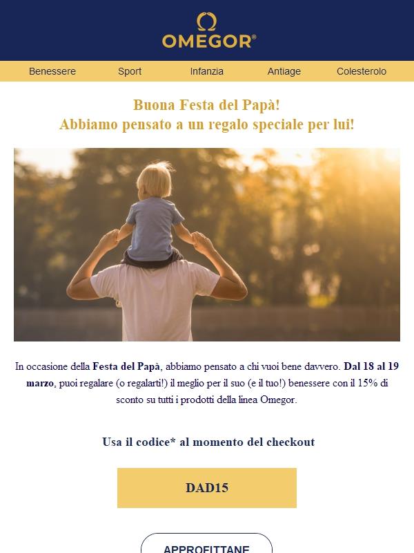 🎁 Festa del Papà: -15% per chi ami di più
