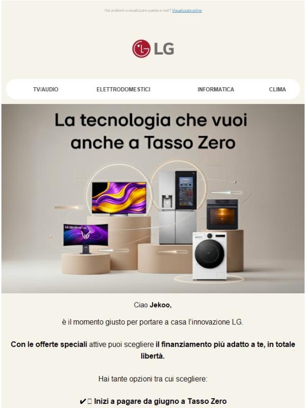 👉 La tecnologia LG che vuoi, anche a Tasso Zero